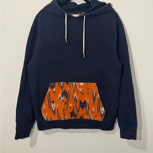 Volcom Men’s Navy Pullover Hoodie Medium Ikat Pocket Classic Fit Sweatshirt